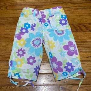 Healthtex ❤️ Girl's Blue Belt Looped Floral Printed Pant Size 3T (PRE-LOVED)